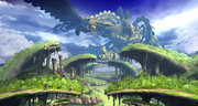 Vista general del escenario en Super Smash Bros. for Wii U.