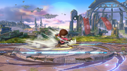 Espadachín Mii a punto de iniciar el ataque en Super Smash Bros. for Wii U.