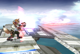 Disparo del Blaster en Super Smash Bros. Brawl.