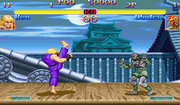 Ken usando Patada Inazuma en Super Street Fighter 2 Turbo.