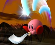 Kirby usando Cuchilla final en Super Smash Bros. Melee.