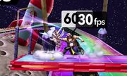 Samurai Goroh atacando en Super Smash Bros. for Nintendo 3DS.