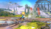 Espadachín Mii cargando el ataque en Super Smash Bros. for Wii U.