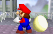 Mario junto a un Huevo en Super Smash Bros.