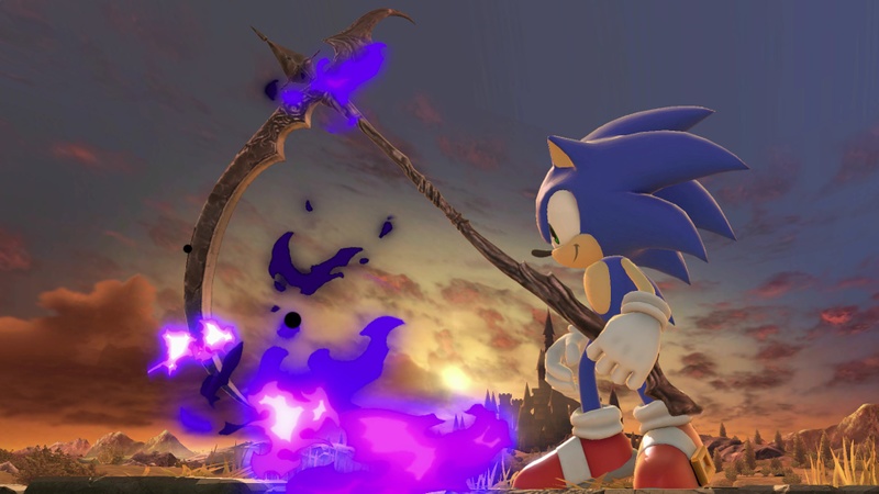 Archivo:Sonic con la Guadaña de la muerte en SSBU.jpg