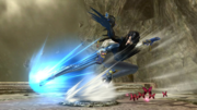 Bayonetta usando el movimiento en Super Smash Bros. for Wii U.