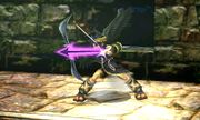 Pit Sombrío cargando una flecha en Super Smash Bros. for Nintendo 3DS.