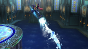 Greninja usando Hidrobomba en Super Smash Bros. for Wii U.