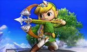 Toon Link usando el Arco del héroe en Super Smash Bros. for Nintendo 3DS.
