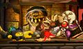 Donkey Kong junto a TAC y un Huerrero en la Smashventura SSB4 (3DS).jpg
