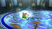 El ataque de Bellossom afectando a Lucario en Super Smash Bros. for Wii U.