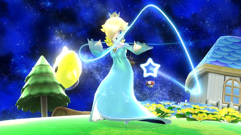 Archivo:Estela realizando su Movimiento especial hacia abajo, Atracción Gravitacional SSB4 (Wii U).jpg
