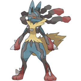 Arte oficial de Mega-Lucario en Pokémon X y Pokémon Y.