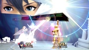 Lucina levanta su espada en Super Smash Bros. Ultimate...