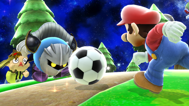 Archivo:Mario, Aldeano y Meta Knight en Galaxia Mario SSB4 (Wii U).png