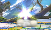 Palutena al desaparecer durante el movimiento en Super Smash Bros. for Nintendo 3DS.