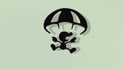 Descendiendo con el paracaídas en Super Smash Bros. for Wii U.
