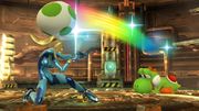 Samus Zero cargando su Paralizador en Super Smash Bros. for Wii U.