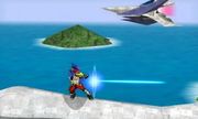 Falco usando el Blaster en Super Smash Bros. for Nintendo 3DS.