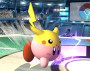 Kirby usando Rayo en Super Smash Bros. Brawl.