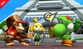 Yoshi y Diddy Kong junto con Canela en SSB4 (3DS).jpg