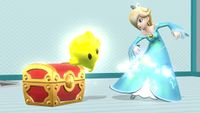 Estela y Destello junto a un Cofre en Super Smash Bros. para Wii U