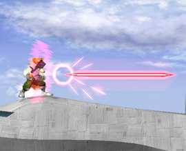 Disparo del Blaster en Super Smash Bros. Melee.