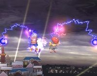 Lucas y Ness usando Trueno PSI en Super Smash Bros. Brawl