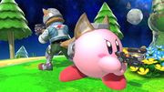 Kirby y Fox en Galaxia de Mario/Mario Galaxy.