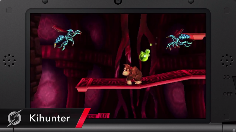 Archivo:KiHunters atacando a Donkey Kong en Smashventura SSB4 (3DS).png