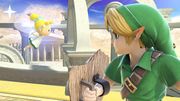 Link niño viendo un hada en Reino del Cielo.