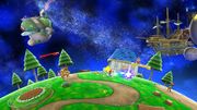 Mario, Bowser, Samus y el Aldeano en la Galaxia Mario SSB4 (Wii U).jpg