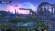Controles de la cámara al pausar una batalla con el Wii U Gamepad en Super Smash Bros. for Wii U.