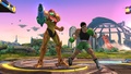Samus y Little Mac realizando sus respectivas burlas en el Campo de Batalla - (SSB. for Wii U).jpg