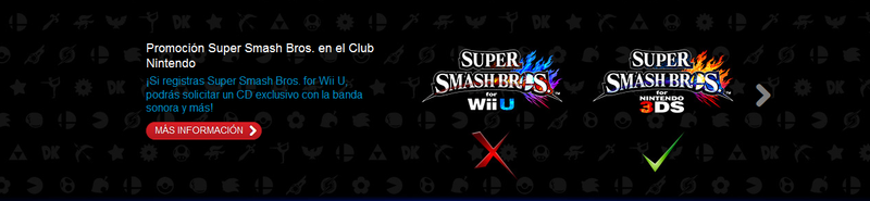 Archivo:Banner de la promoción de Super Smash Bros. 4 con Super Smash Bros. para Nintendo 3DS registrado y Super Smash Bros. para Wii U por registrar.png