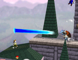 Blastoise usando Hidrobomba en Super Smash Bros.