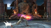 Kazuya intentando agarrar con Gates of Hell en Super Smash Bros. Ultimate.