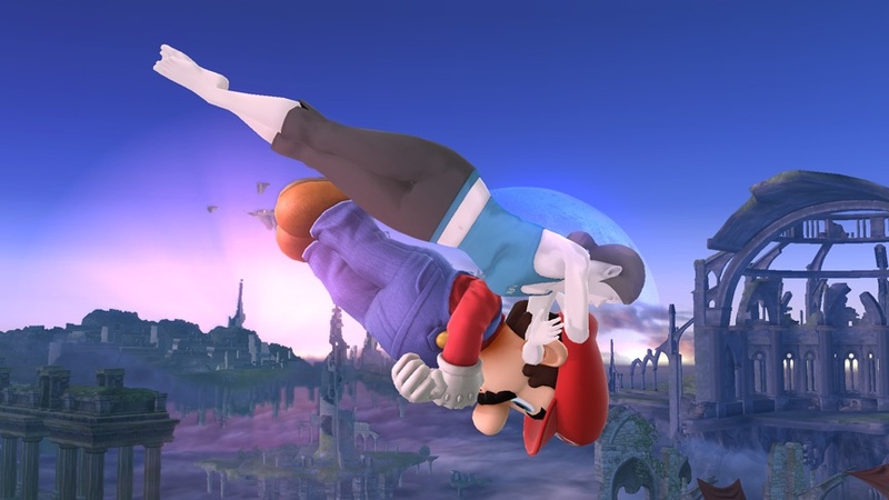 Archivo:Mario y la Entrenadora de Wii Fit en el Campo de batalla SSB4 (Wii U).jpg