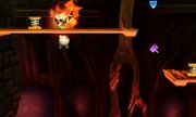 Bubble de Fuego junto a Kirby en Smashventura en Super Smash Bros. para Nintendo 3DS.