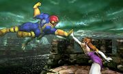 Captain Falcon y Zelda en el Bosque Génesis SSB4 (3DS).jpg
