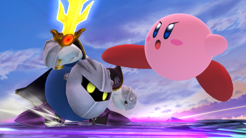 Archivo:Kirby atacando a Meta Knight SSB4 (Wii U).png