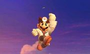 Dr. Mario usando el Supersalto Puñetazo en Super Smash Bros. for Nintendo 3DS.