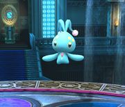 Manaphy en el escenario Liga Pokémon de Kalos.