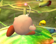 Kirby usando Arrancar Pikmin en Super Smash Bros. Brawl.