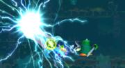 Kirby usando la Gran Espada en Kirby’s Return to Dream Land/Kirby's Adventure Wii.