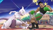 Mewtwo y Little Mac en Sobrevolando el pueblo.