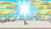 Explosión del ataque totalmente cargado en Super Smash Bros. for Wii U.