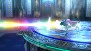 Suicune disparando su Rayo Aurora en Super Smash Bros. for Wii U.