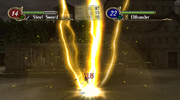 Illyana (イレース Elaice) usando Elthunder en Fire Emblem: Radiant Dawn.