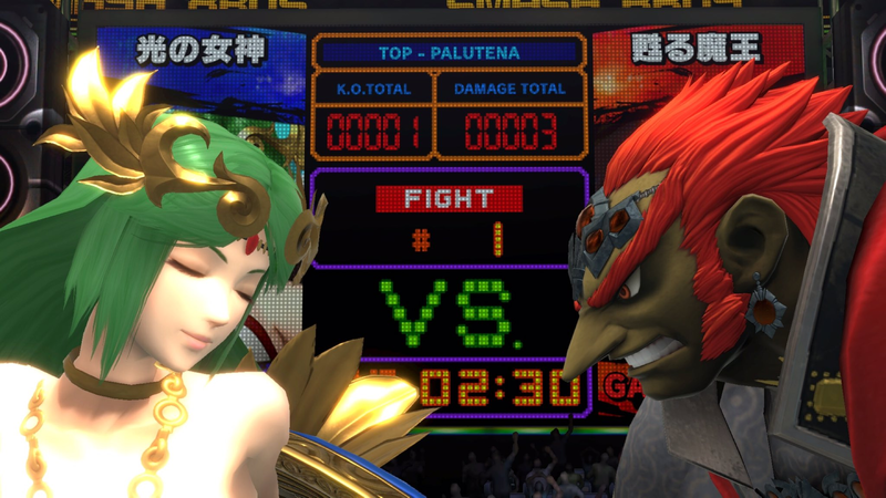 Archivo:Palutena y Ganondorf en el ring de boxeo SSBU.png
